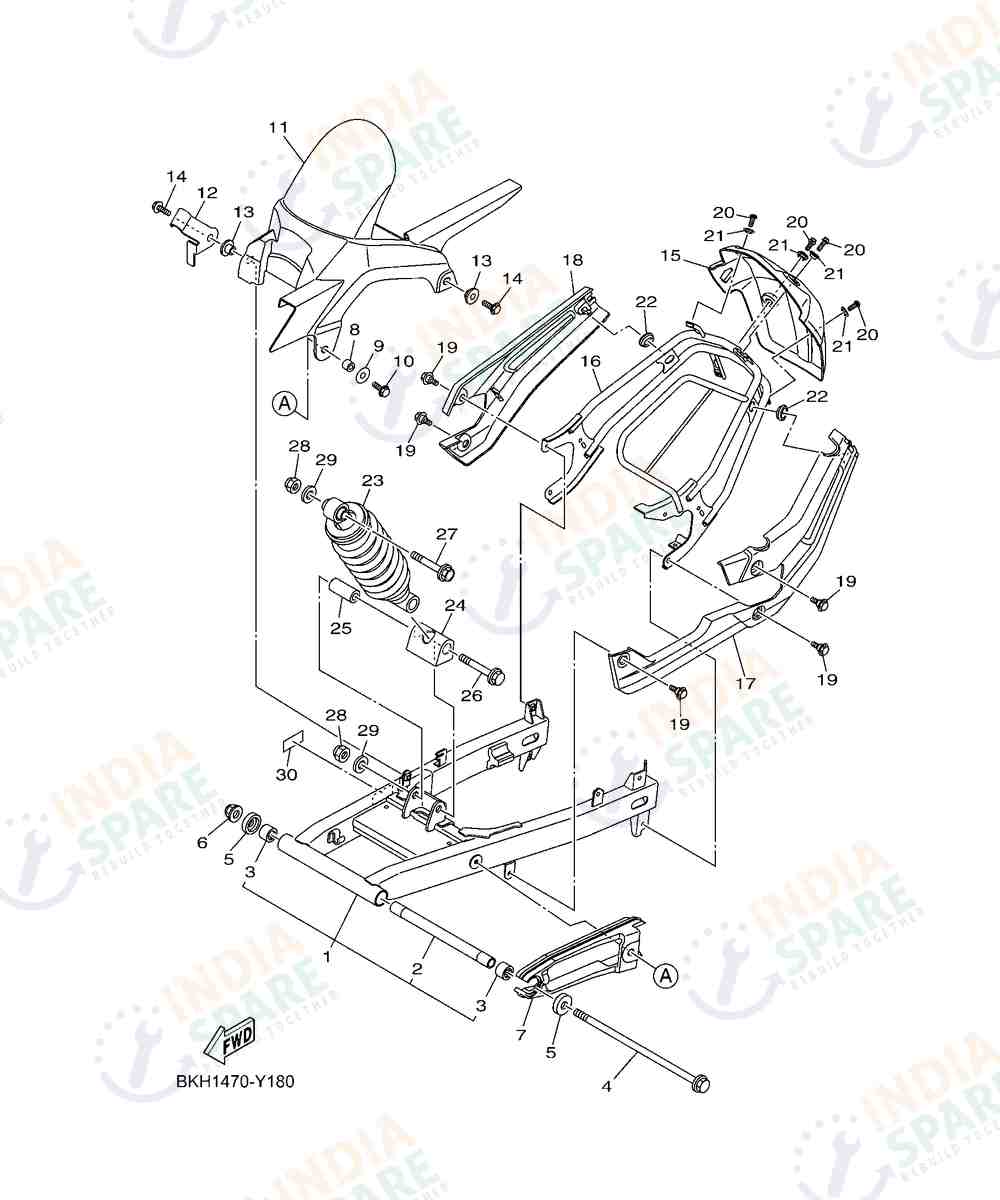 YAMAHA BST3 FZS V4 Series REAR ARM & SUSPENSION